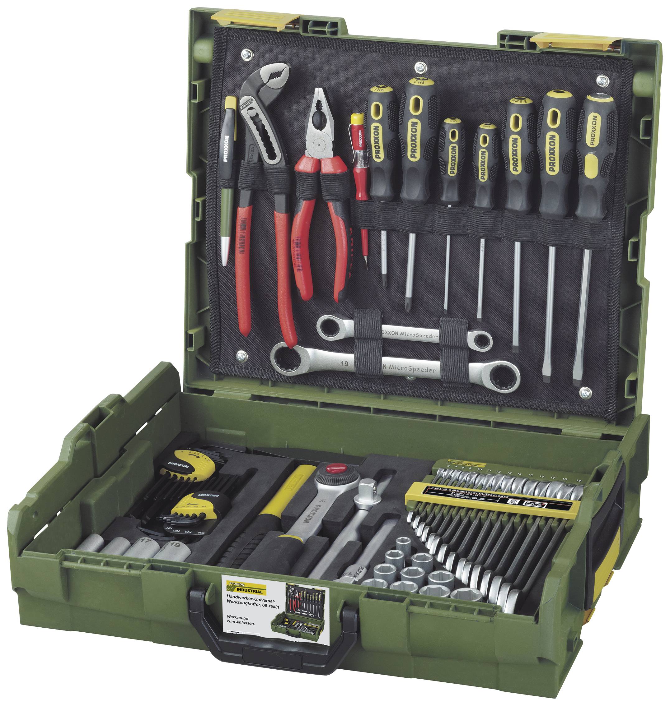 Proxxon 23660 Hantverkare Verktygsväska med utrustning 68 delar (B x H x D) 445 x 118 x 358 mm