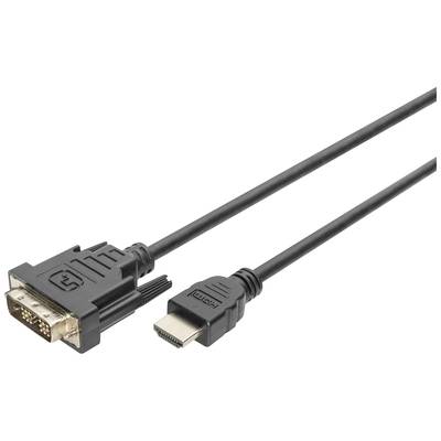 Digitus  Adapterkabel DVI-D 18+1pol. Stecker, HDMI-A Stecker 3.00 m Schwarz DB-330300-030-S  HDMI-Kabel