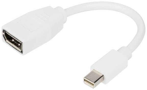 Digitus DisplayPort Adapter DisplayPort Stecker, Mini DisplayPort Stecker 0.15 m Weiß DB-340405-001-W  DisplayPort-Kabel