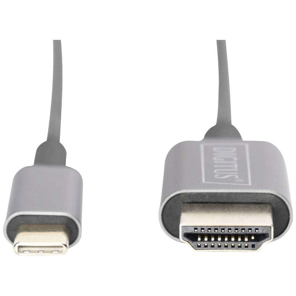 Digitus USB-kabel USB-C stekker, HDMI-A stekker 2 m Zwart DB-300330-020-S