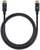 Schwarzes DisplayPort-Kabel mit zwei Steckern, ein DisplayPort- und ein CE-gekennzeichneter Stecker, in einem Kreis gelegt.