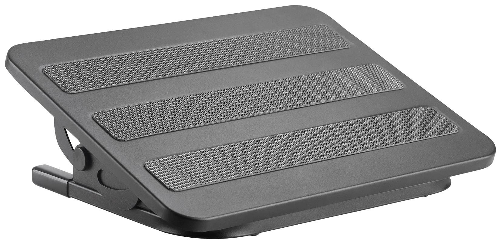 Manhattan Foot Rest, Under-Desk Comfort and Productivity Enhancer, Tilts 300 x 380mm, Rubberised Surface, Black, Lifetim-0