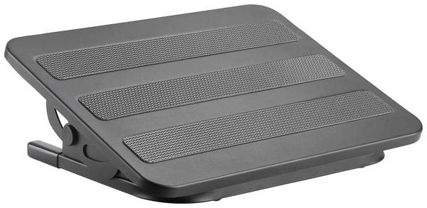 Manhattan Foot Rest, Under-Desk Comfort and Productivity Enhancer, Tilts 300 x 380mm, Rubberised Surface, Black, Lifetim