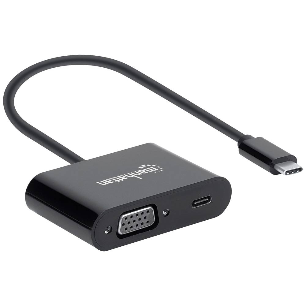 Manhattan USB 2.0 Adapter [1x USB-C stekker 1x USB-C bus (Power Delivery), VGA-bus] 153430 Stekker p
