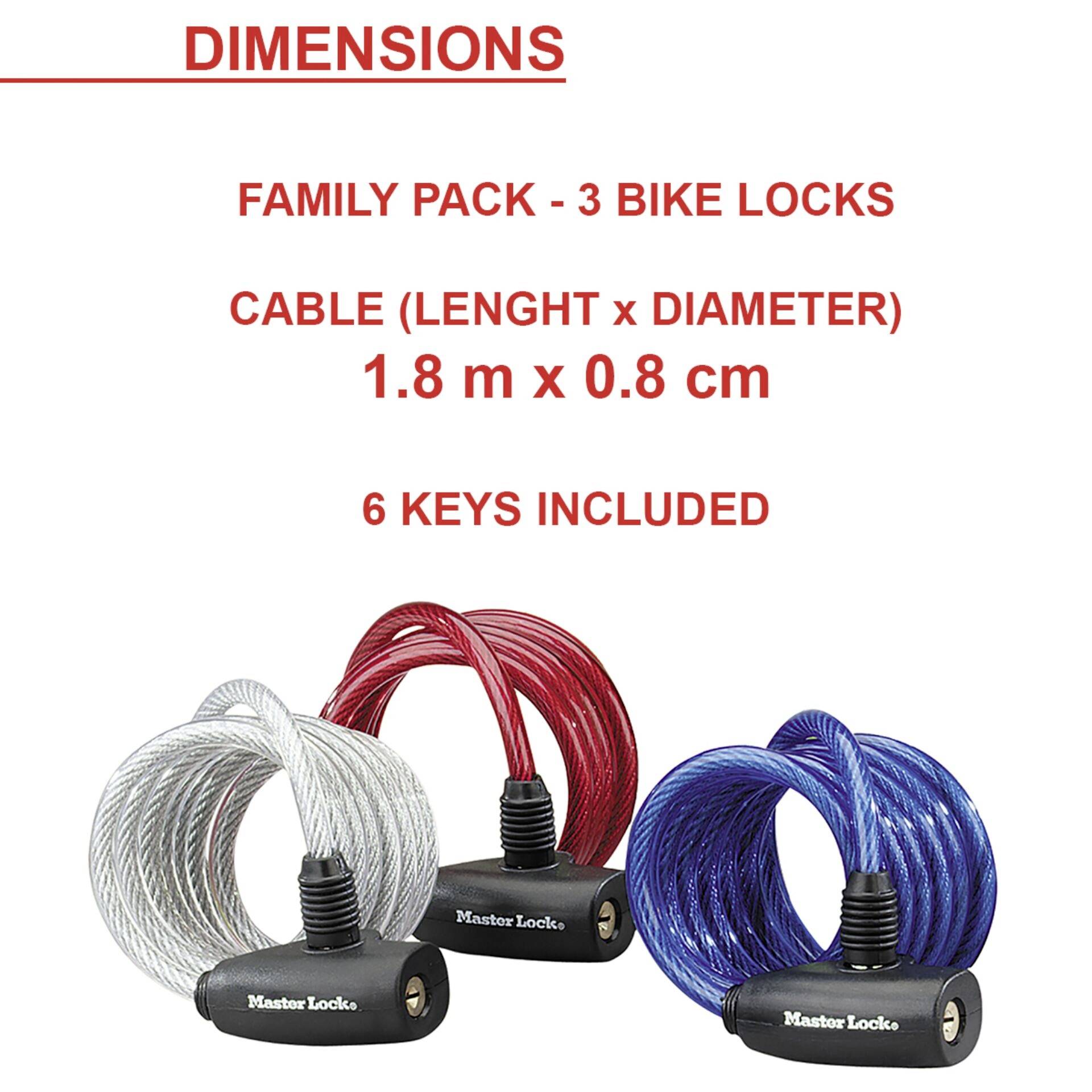MasterLock No. 8127 - Kabelverriegelung - Schlüssel (Packung mit 3)-6
