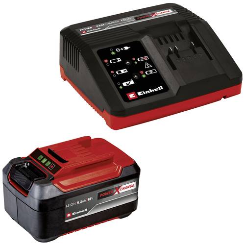 Einhell 4512114 Power X-Change PXC-Starter-Kit 5,2Ah & 4A Fastcharger Werkzeug-Akku und Ladegerät 18 V 5.2 Ah Li-Ion