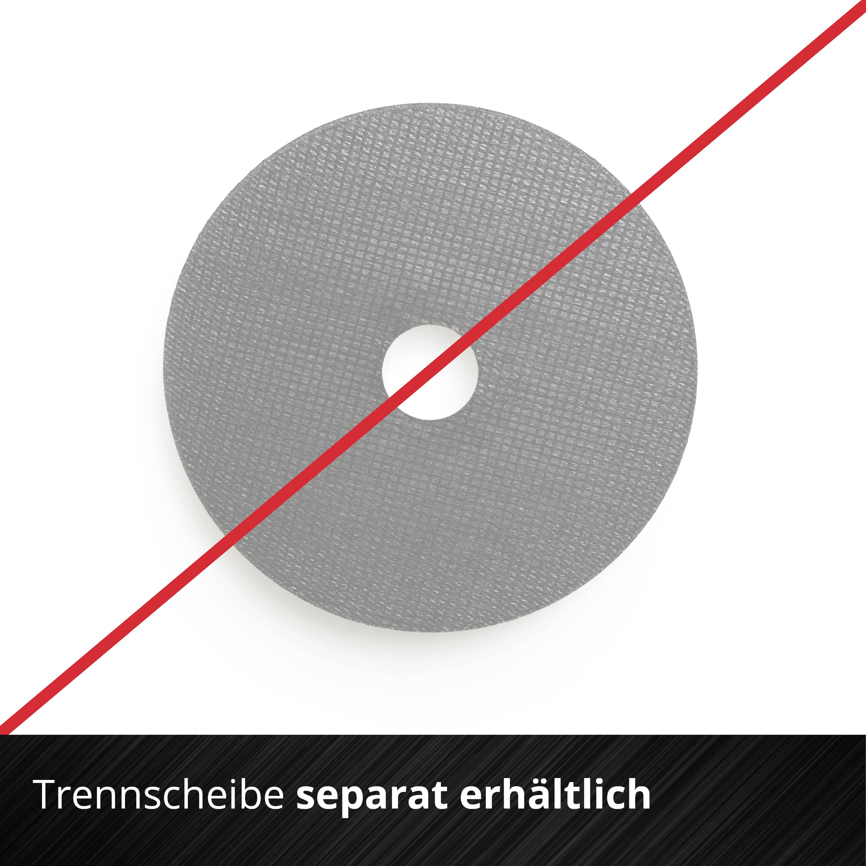 Eine graue Trennscheibe wird diagonal mit einem roten Strich durchgestrichen. Unten steht: 'Trennscheibe separat erhältlich'.