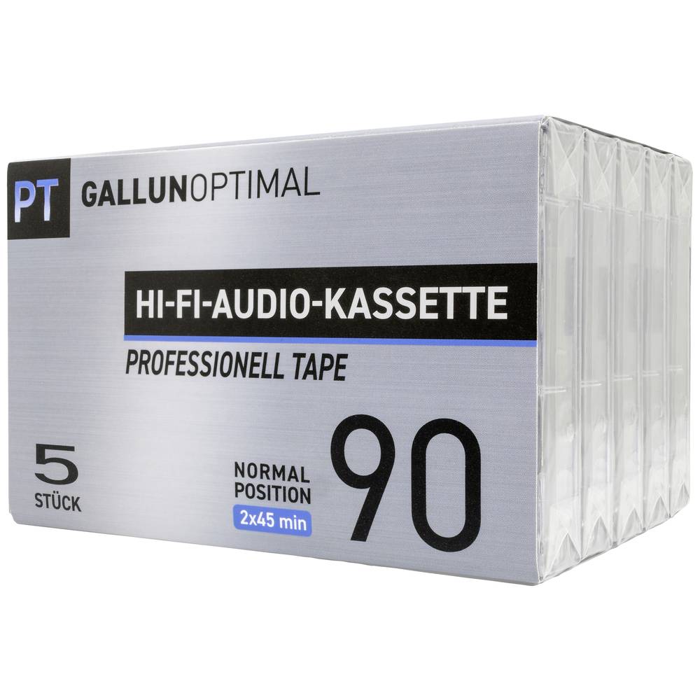 GallunOptimal audiocassettes 5 stuks 90 minuten PT90