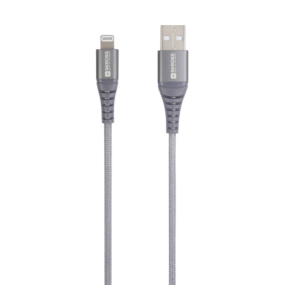Skross SKCA0016C-MFI200CN USB-kabel USB 2.0 USB-C stekker 2.00 m Space grijs Rond, Flexibel, Stoffen