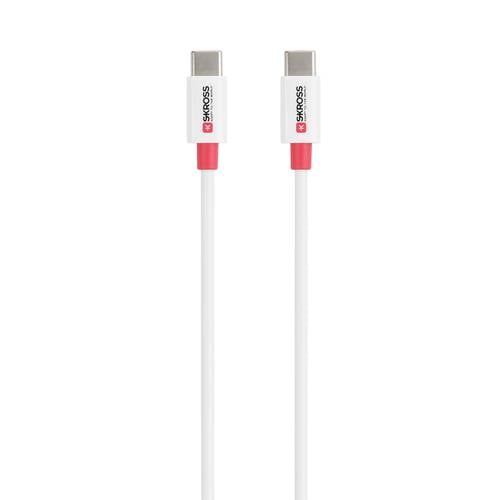 Skross USB-Kabel USB 2.0 USB-C® Stecker, USB-C® Stecker 1.20 m Weiß Rund SKCA0008C-C120CN