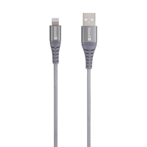 Skross USB-Kabel USB 2.0 USB-A Stecker 1.20 m Grau Rund, Flexibel, Stoff-Ummantelung SKCA0011A-MFI120CN