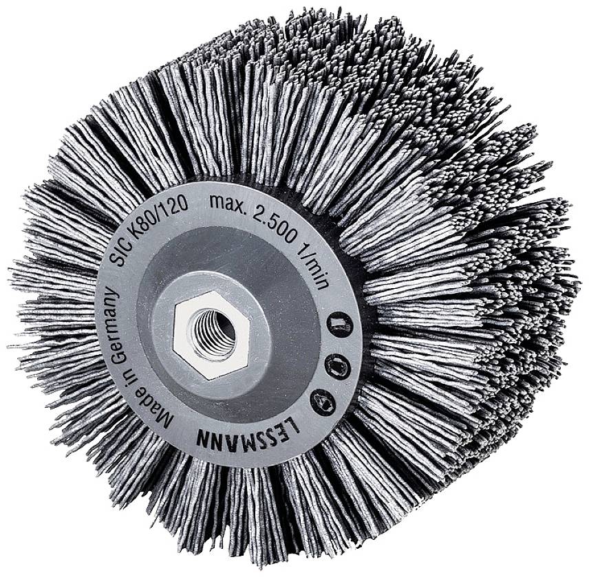Rundbürste D.140mm M14 SiC Schleifborsten K.80 60mm 2500min-¹ LESSMANN