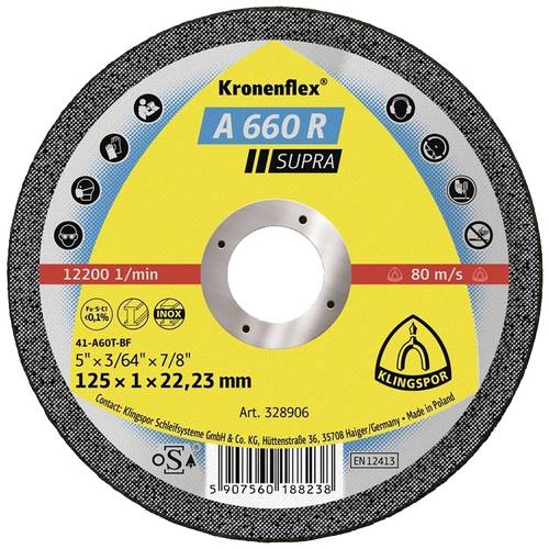 Thumbnail - Klingspor A 660 R Supra 328906 Trennscheibe gerade 125 mm 25 St. Edelstahl