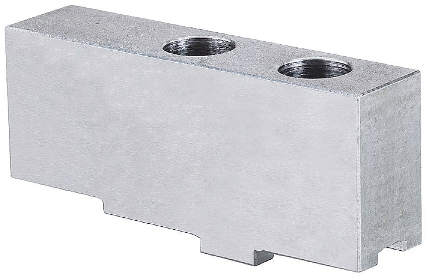 Rechteckiger Metallblock mit zwei oberen Gewindebohrungen.