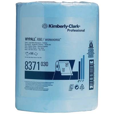 Große blaue Rolle von Kimberly-Clark Professional 'WypAll X60 Workhorse', 500 Tücher, starke Reinigungstücher für industrielle Anwendungen.