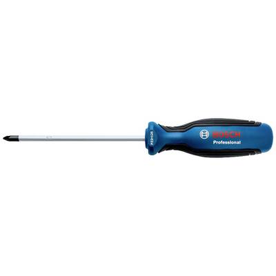 Blauer Kreuzschlitzschraubendreher mit ergonomischem Griff, Marke Bosch Professional, auf weißem Hintergrund.