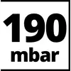 'Schild mit der Aufschrift 190 mbar.'