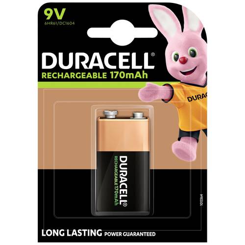 Thumbnail - Duracell Akku 9 V Block-Akku NiMH 170 mAh 8.4 V 1 St.