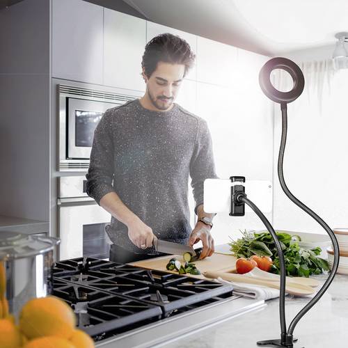 Thumbnail - LogiLink Ring Light Ø 8,5 cm Lichtstativ EEK E (A - G) inkl. Smartphonehalter