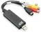 USB-Adapter mit mehreren Kabelanschlüssen. Adapter dient zur Verbindung alter Audio-/Video-Geräte mit modernen Computern.
