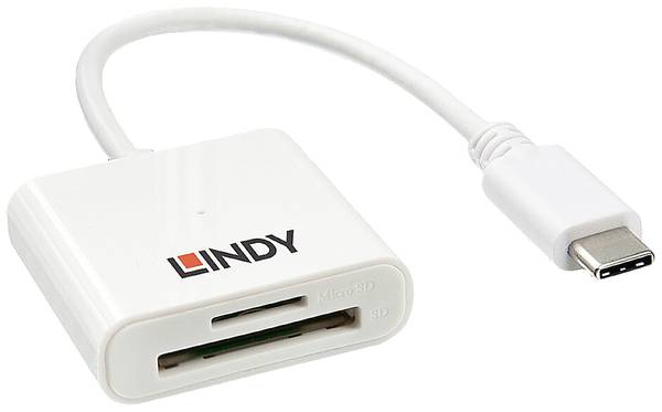 LINDY Lindy - Kartenleser (MMC, SD, RS-MMC, MMCmobile, microSD, MMCmicro, SDHC, SDXC) Externer Speicherkartenleser  microSD, SD, USB-A (USB 3.2 Gen 1) Weiß