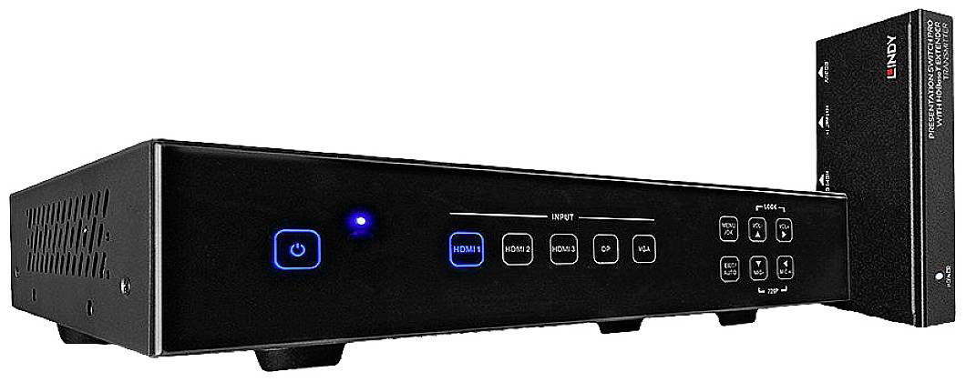 LINDY Presentation Switch Pro with HDBaseT Extender 3 x HDMI