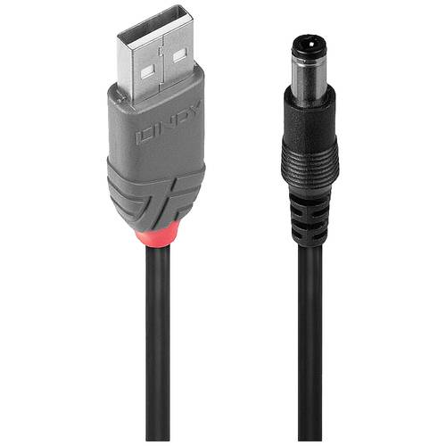 Lindy 70267 Adapterkabel USB A 5,5/2,5mm DC-Hohlstecker