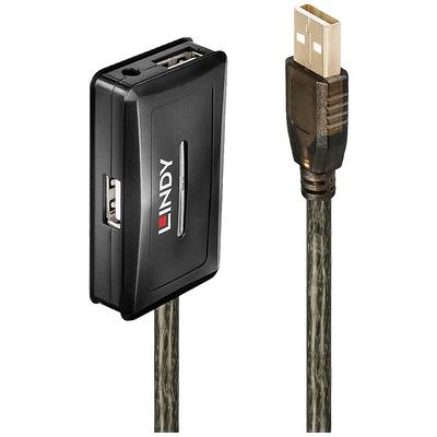 USB-Datenübertragungskabel mit schwarzer Box und zwei USB-Steckern. Wird verwendet, um Daten zwischen Geräten zu übertragen.