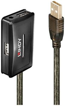 LINDY USB-Kabel  USB 2.0 USB-A Stecker, USB-A Buchse, USB-A Buchse, USB-A Buchse, USB-A Buchse 10.00 m Grau  42635