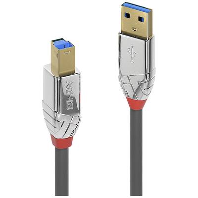LINDY USB-Kabel USB 3.2 Gen1 (USB 3.0 / USB 3.1 Gen1) USB-A Stecker, USB-B Stecker 1.00 m Grau  36661