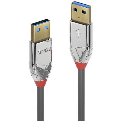 USB-A-Stecker und Kabel, silber und rot, geeignet für den Anschluss von Geräten mit USB-Anschlüssen.