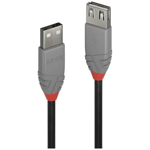 Thumbnail - LINDY USB-Kabel USB 2.0 USB-A Stecker, USB-A Buchse 0.20 m Schwarz, Grau 36700