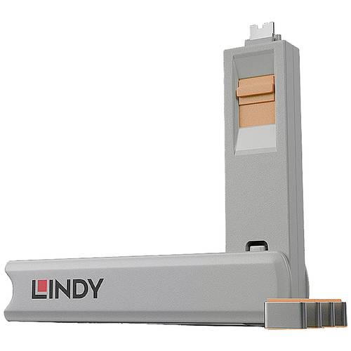 LINDY USB-C® Port Schloss Kabel 4er Set Orange inkl. 1 Schlüssel 40428
