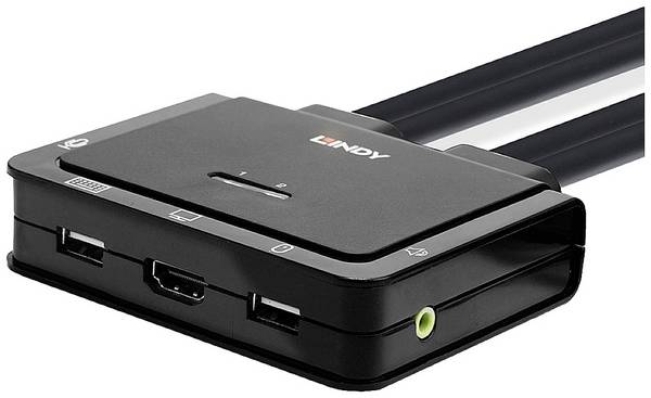 LINDY 42347  KVM-Umschalter HDMI Maus, Tastatur 3840 x 2160 Pixel