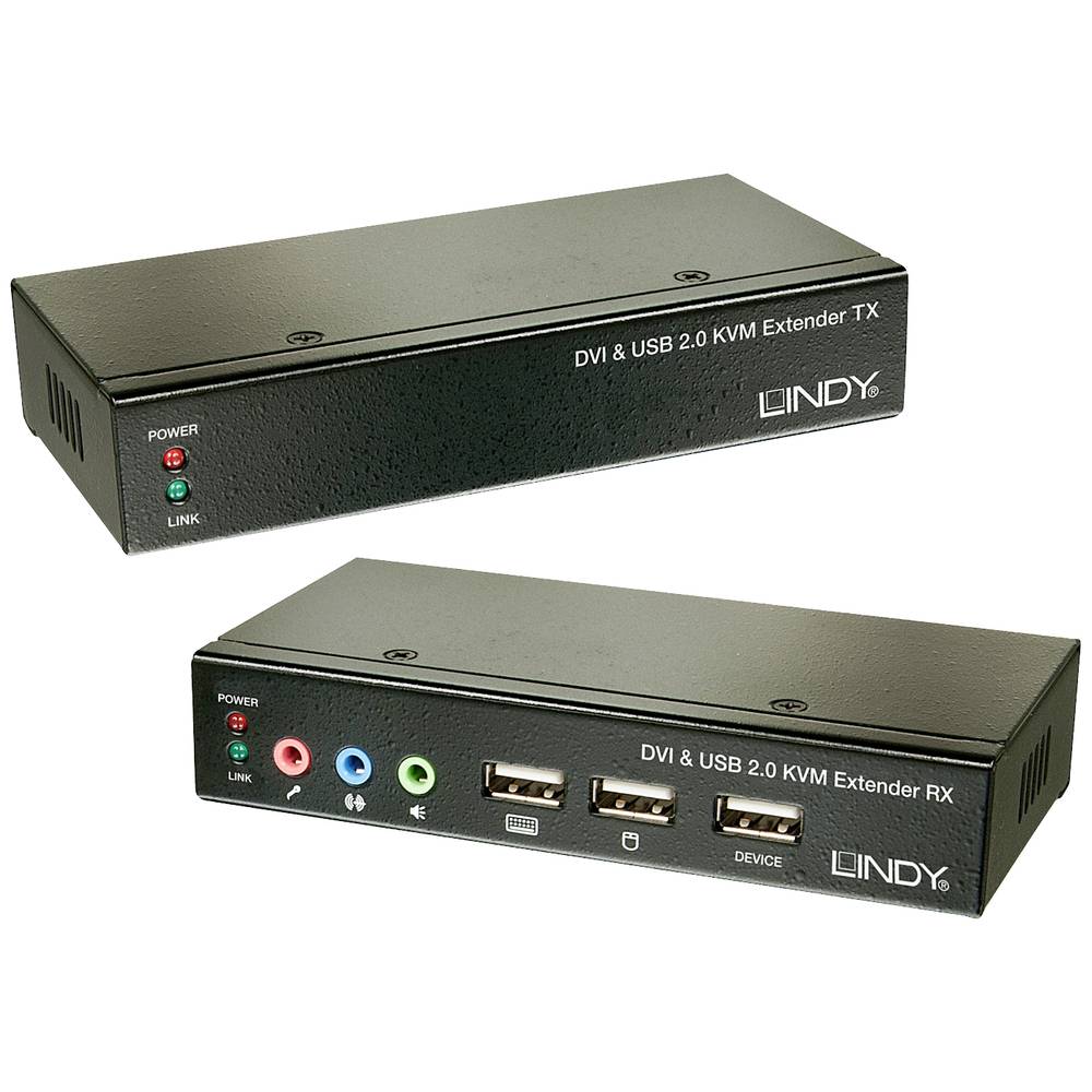 Lindy Ca6 KVM Extend DVI USB Audio 50m Extend DVI USB 2 50m Cat6 (39377)
