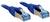 Zwei blaue Ethernet-Kabel mit RJ45-Steckern. Sie sind nebeneinander angeordnet und bereit zur Verwendung für Netzwerkverbindungen.