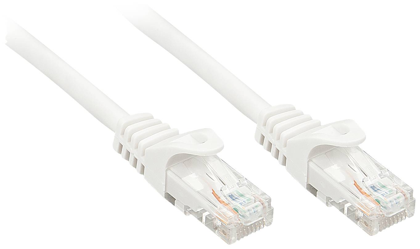 LINDY 48203 RJ45 Netzwerkkabel, Patchkabel CAT 6 U/UTP 2.00 m Weiß 1 St.