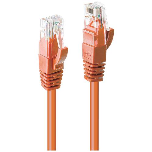LINDY 48108 RJ45 Netzwerkkabel, Patchkabel CAT 6 U/UTP 2.00 m Orange 1 St.
