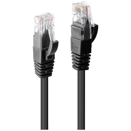 LINDY 48078 RJ45 Netzwerkkabel, Patchkabel CAT 6 U/UTP 2.00 m Schwarz 1 St.