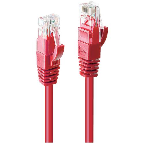 LINDY 48031 RJ45 Netzwerkkabel, Patchkabel CAT 6 U/UTP 0.50 m Rot 1 St.