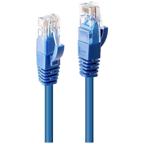 LINDY 48016 RJ45 Netzwerkkabel, Patchkabel CAT 6 U/UTP 0.50 m Blau 1 St.