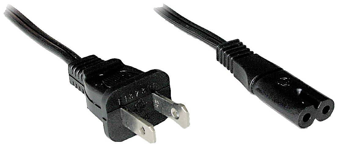LINDY USA Netzkabel an IEC 320 C7, 2m, schwarz