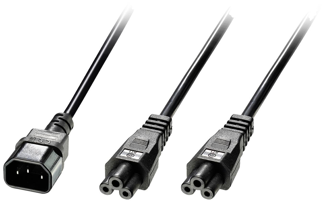 Lindy 30370 2.5m IEC C14 auf 2x IEC C5 Y-Netzkabel