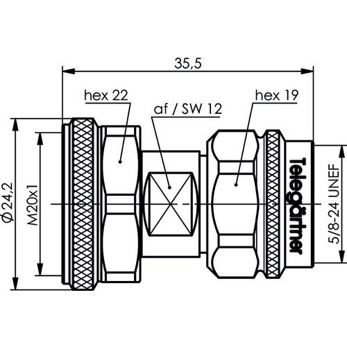 Telegärtner 100024212 100024212 N-Adapter N-Stecker - 4.3-10 Stecker 1 St.