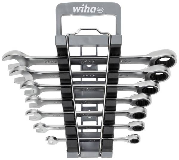 Wiha 45244  Maul-Ringratschenschlüssel 8teilig Schlüsselweite (Metrisch) 8 - 19 mm