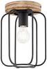 Brilliant 99500/66 Tosh Deckenleuchte E27 Holz (dunkel), Schwarz (korund)