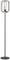 Stehlampe mit schwarzem Metallgestell und sichtbarer Glühbirne im modernen Design.