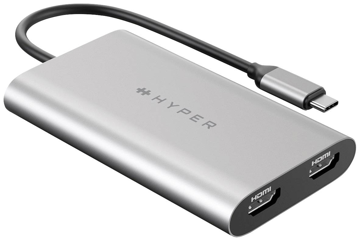 HYPER Drive Dual - Videoadapter - USB-C zu HDMI, USB-C - USB-Stromversorgung (100 W), 4K30Hz (HDMI 2