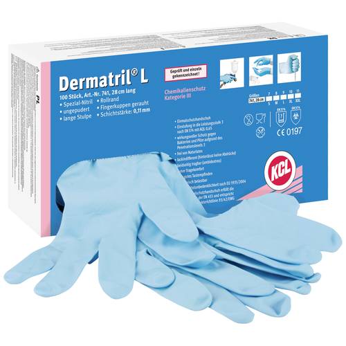 Thumbnail - KCL Dermatril L 741 074108081C 100 St. Einweghandschuh Größe (Handschuhe): 8 EN 455