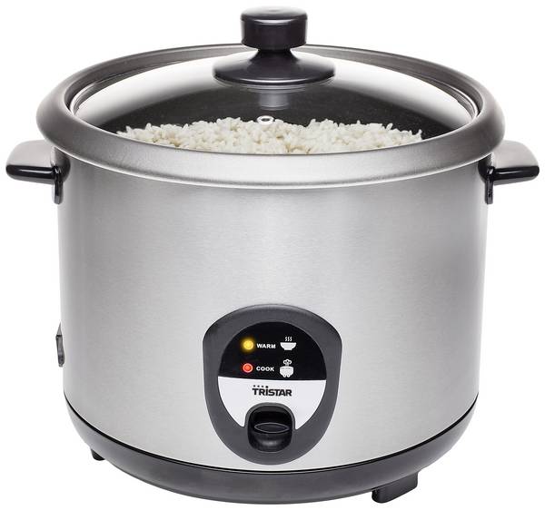 Tristar RK-6129 Reiskocher, Schwarz, Edelstahl, 2,2 l, Edelstahl, 900 W, 220 - 240 V, 50 - 60 Hz